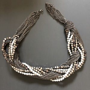 Crystal and chain necklace